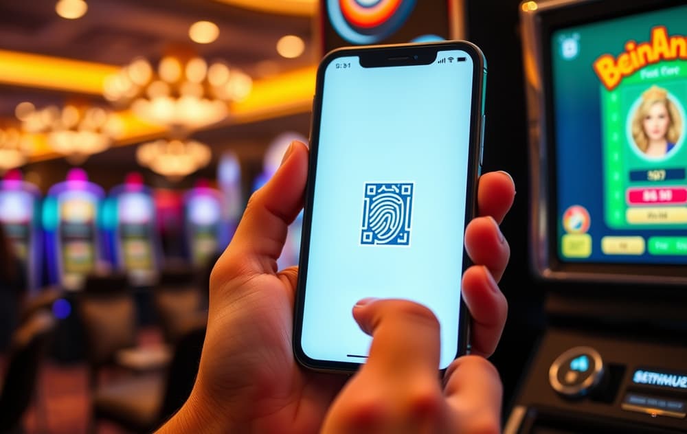 iPhone med Apple Pay-betaling på en odds-side med fotballkamper i bakgrunnen.