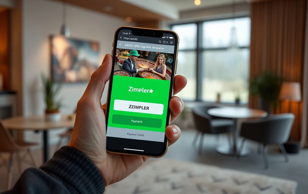 Mobiltelefon som viser Zimpler-betalingsbekreftelse på en bettingside med fotballodds på skjermen.